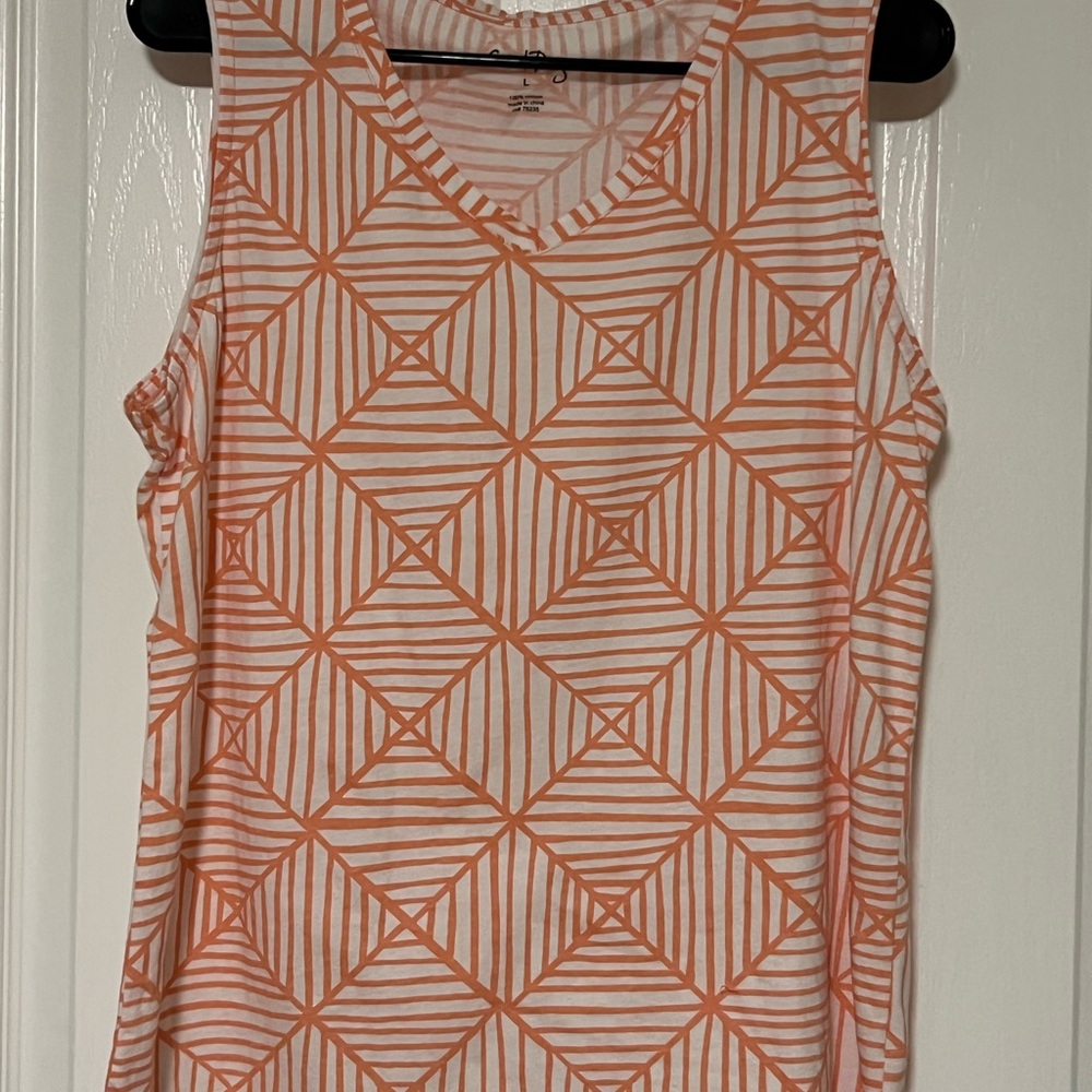 Coral Bay Orange Graphic Tank Top